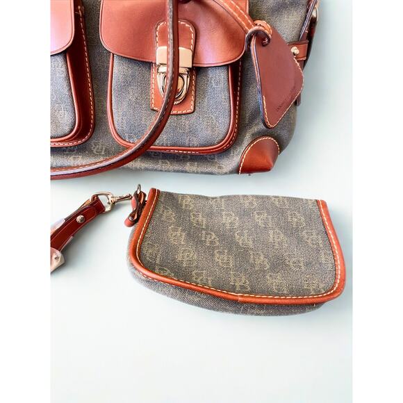 Dooney & Bourke HP65C Double Pocket Tote Hunter NWT Serial K6253580 - Picture 5 of 14